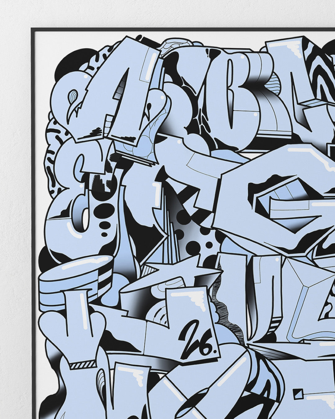 Horst Alphabet 26 — Blau Monochrom