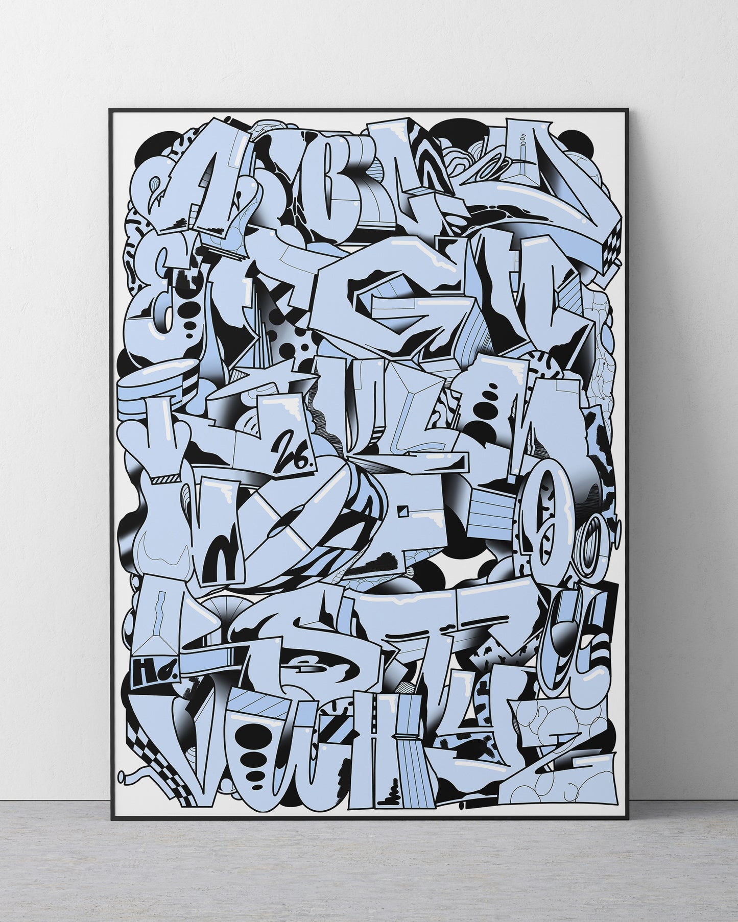 Horst Alphabet 26 — Blau Monochrom