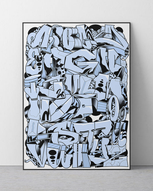 Horst Alphabet 26 — Blau Monochrom